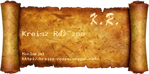Kreisz Rózsa névjegykártya