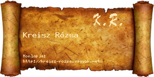 Kreisz Rózsa névjegykártya